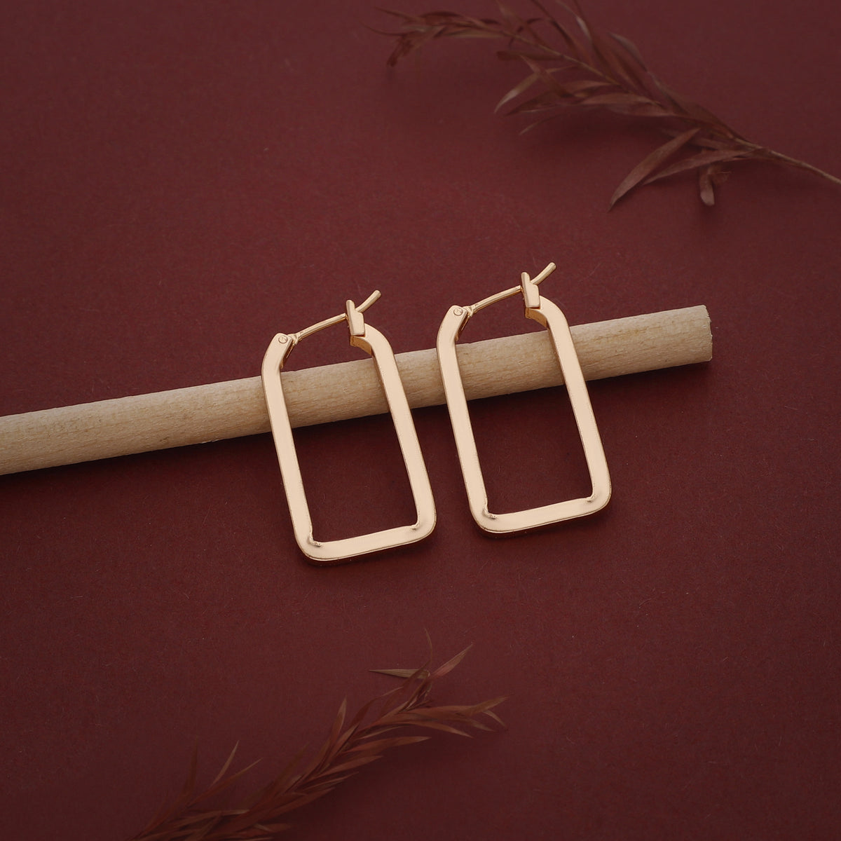 Slim Square Hoop Earring