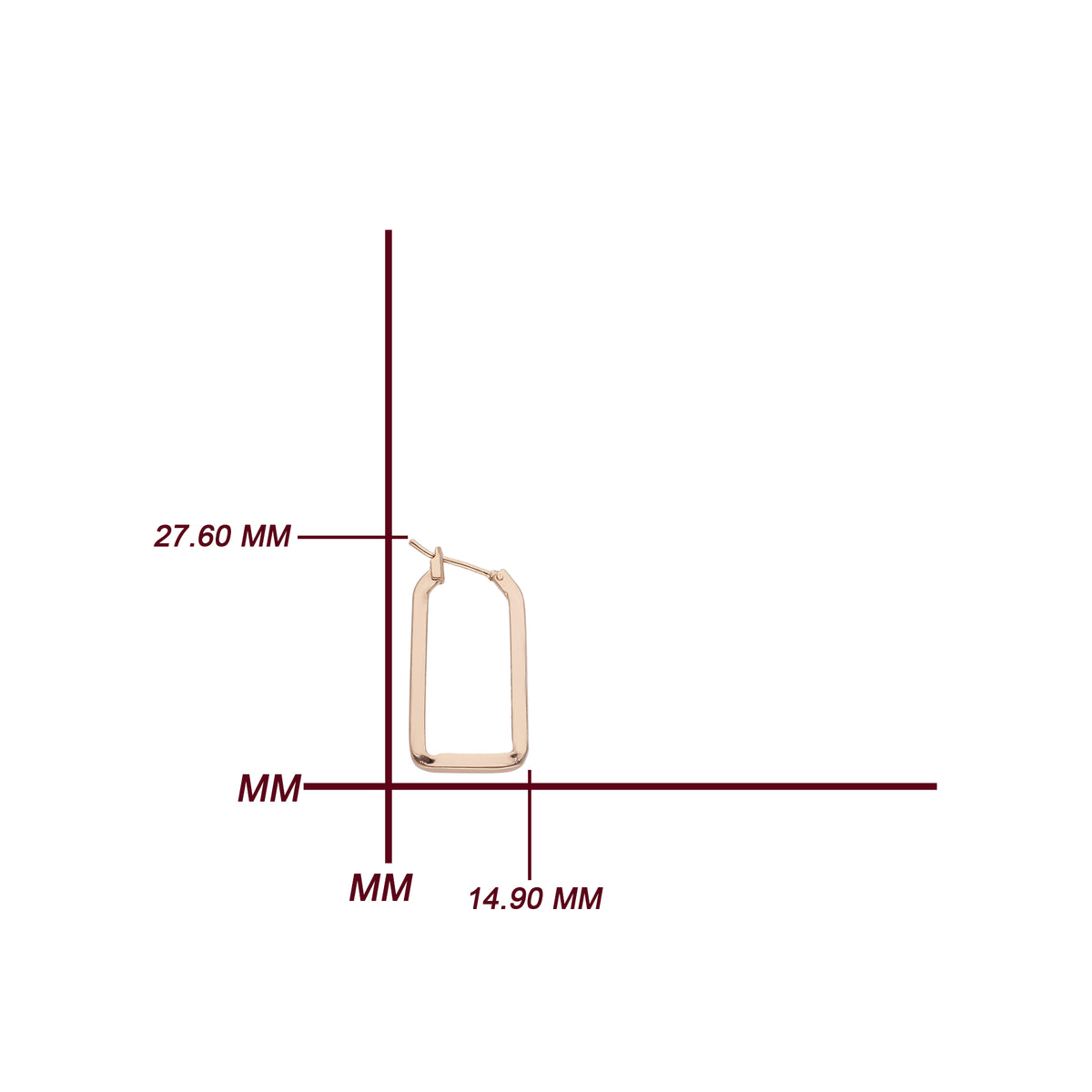 Slim Square Hoop Earring