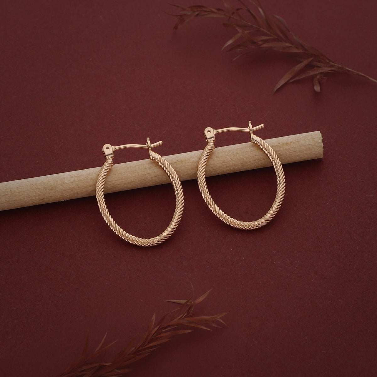 Slim Oval Hoop Earring