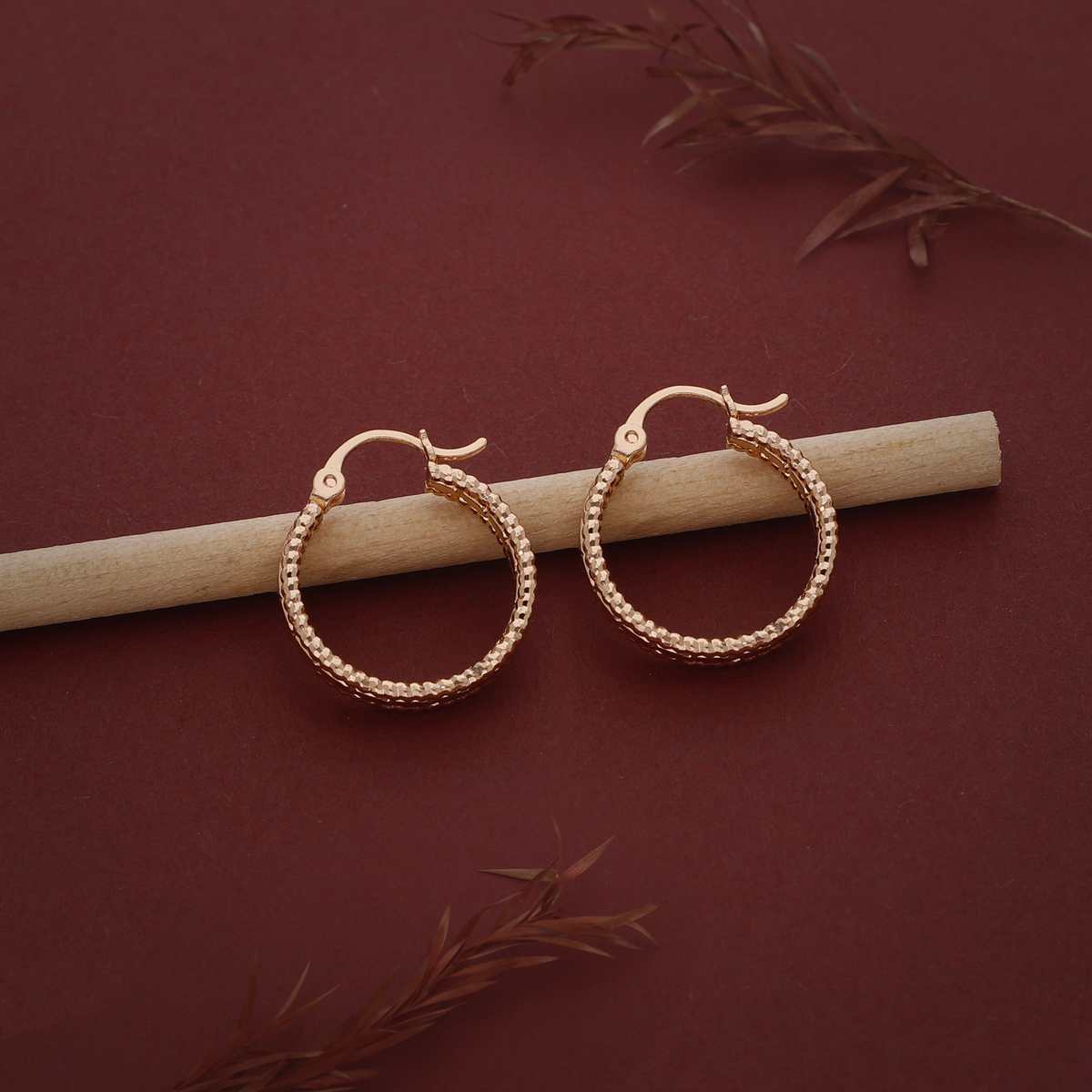 Crystal Beaded Hoop Earring