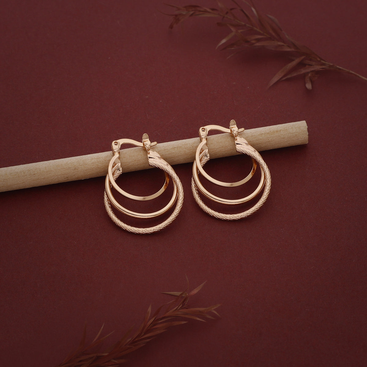 Triple Ring Hoop Earring