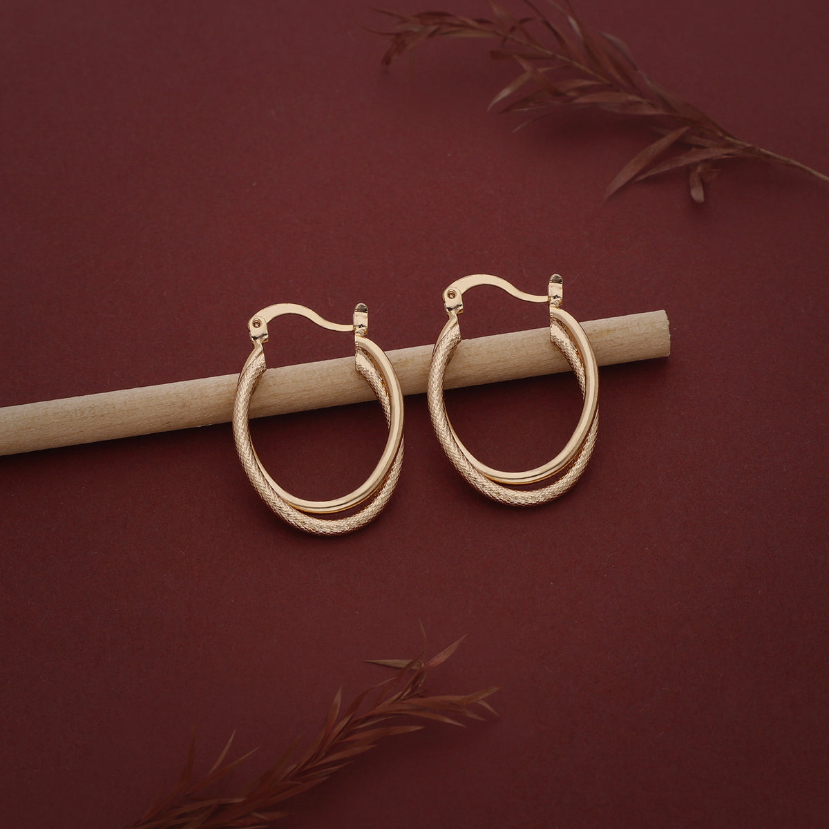 Slim Double Hoop Earring