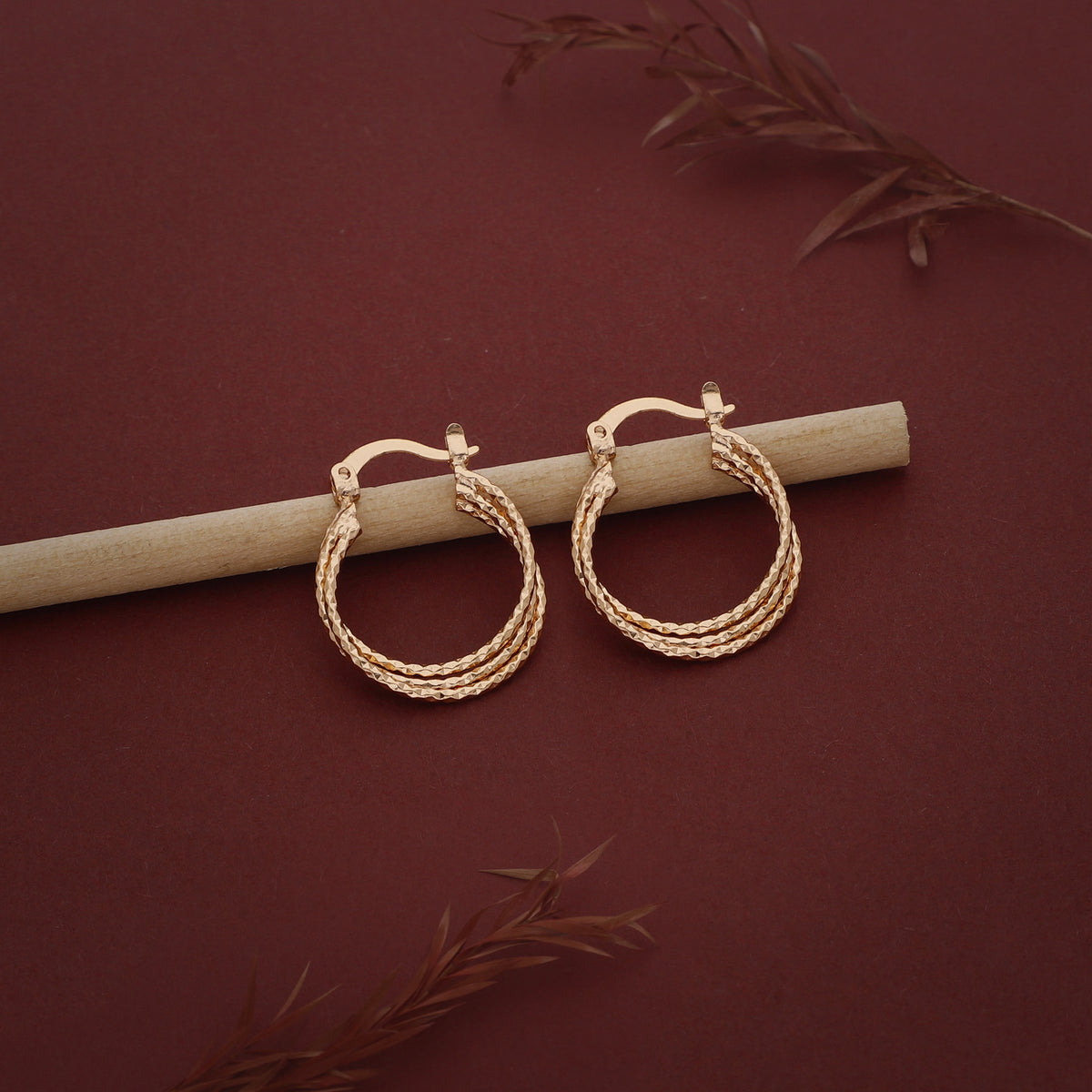 Beaded Double Hoop Earring
