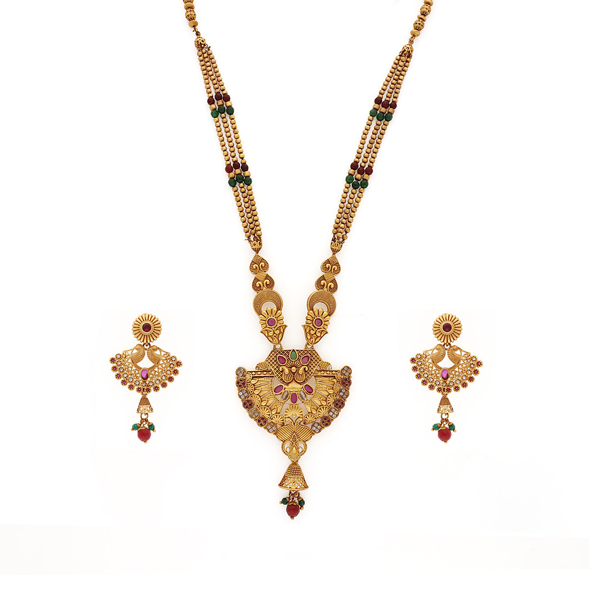 Gold Plated Sparkling Multicolor Jewellery