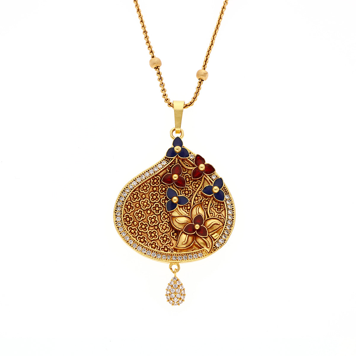 Gold Plated Statement Maroon Jewellery