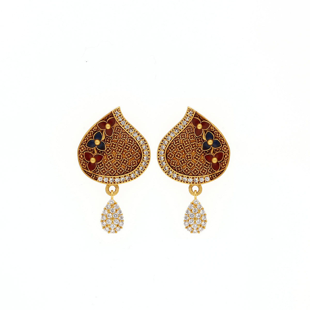 Gold Plated Statement Maroon Jewellery