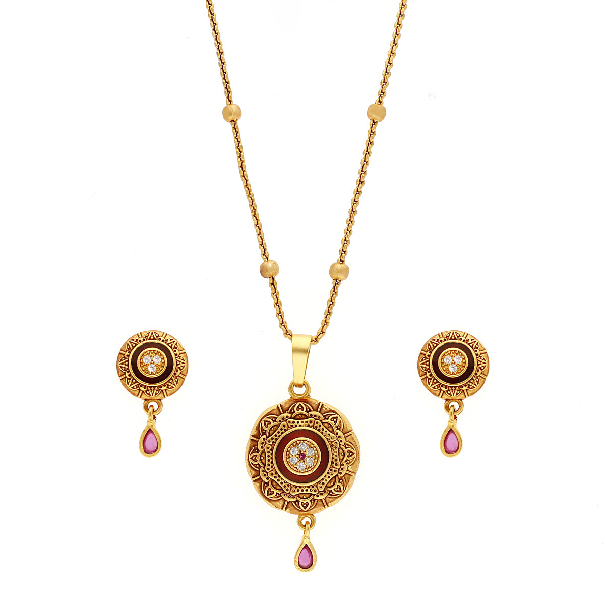 Gold Plated Designer Red Jewellery