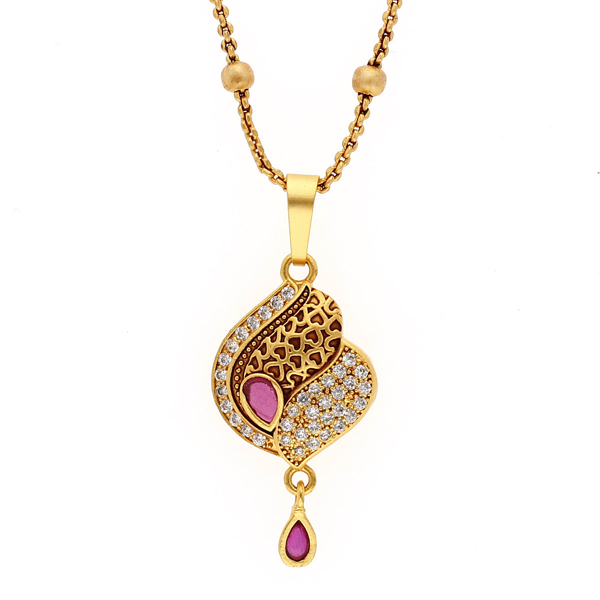 Gold Plated Pretty Maroon Jewellery