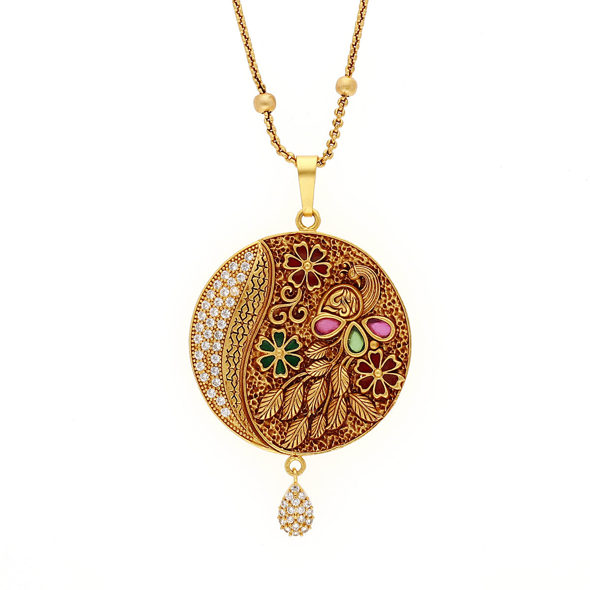 Gold Plated Floral Multicolor Jewellery