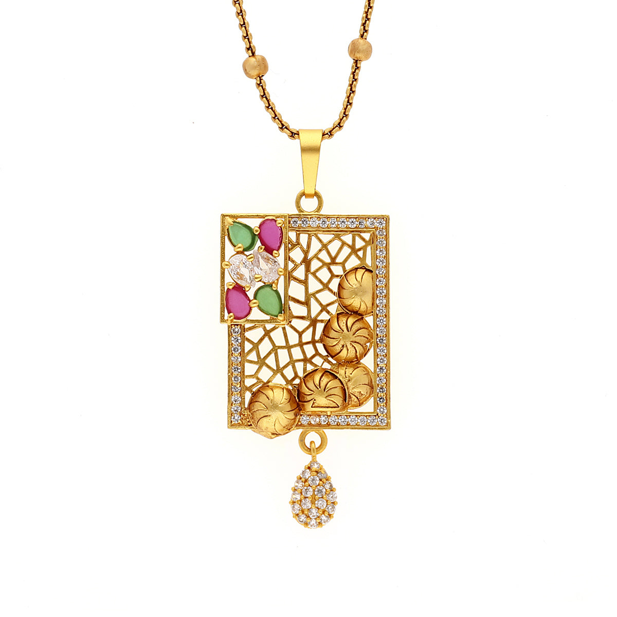 Gold Plated Minimal Green Jewellery