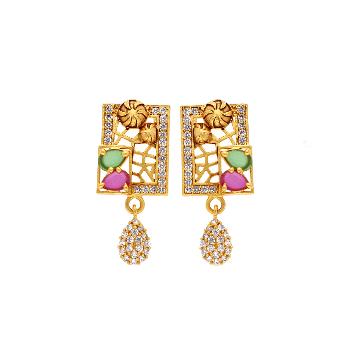 Gold Plated Minimal Green Jewellery
