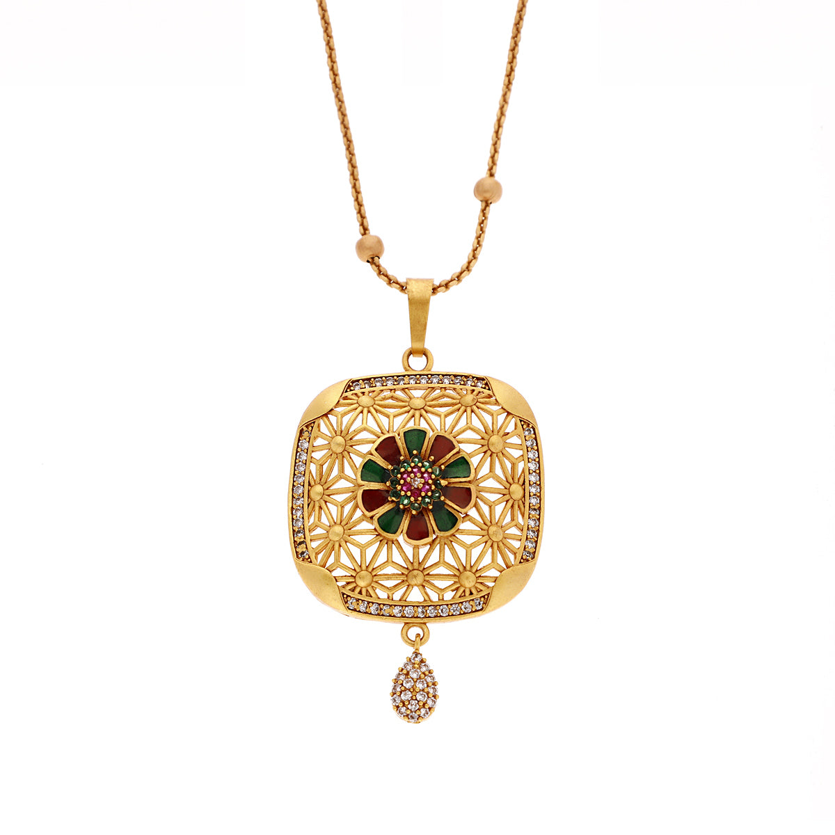 Gold Plated Traditional Green Jewellery