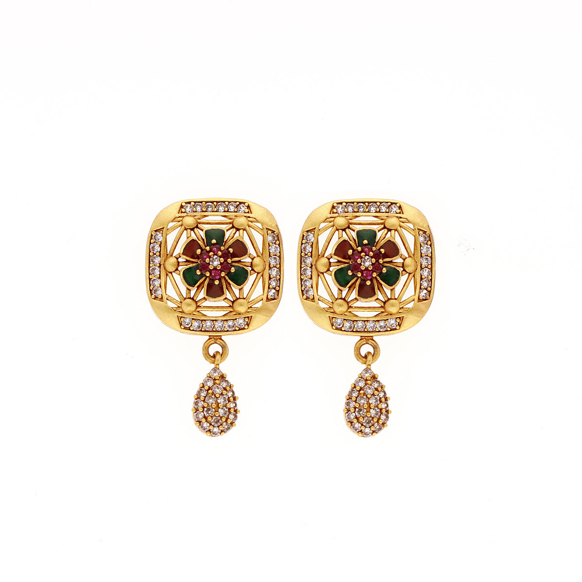 Gold Plated Traditional Green Jewellery