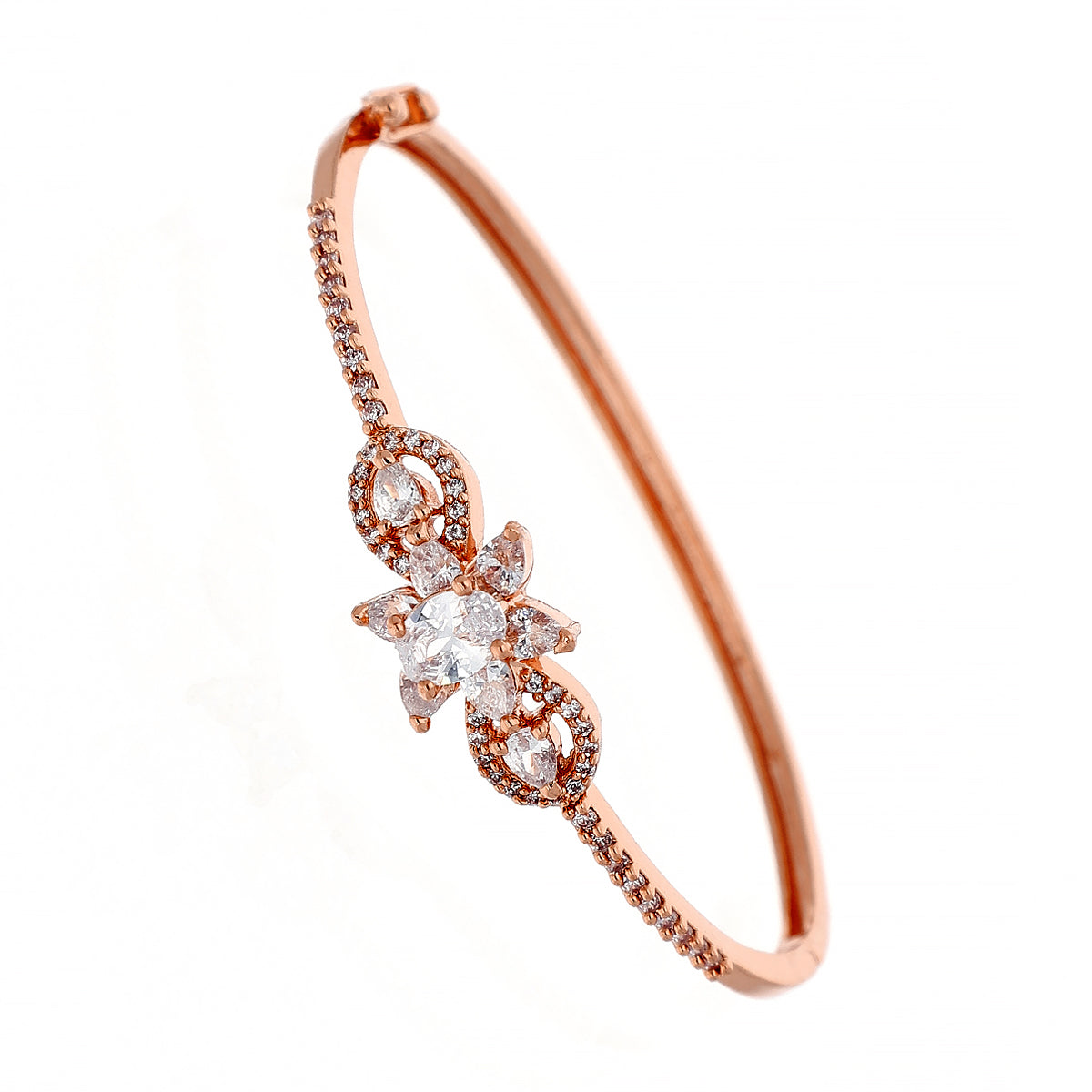Gold Plated Kada Cubic Zirconia Bracelet