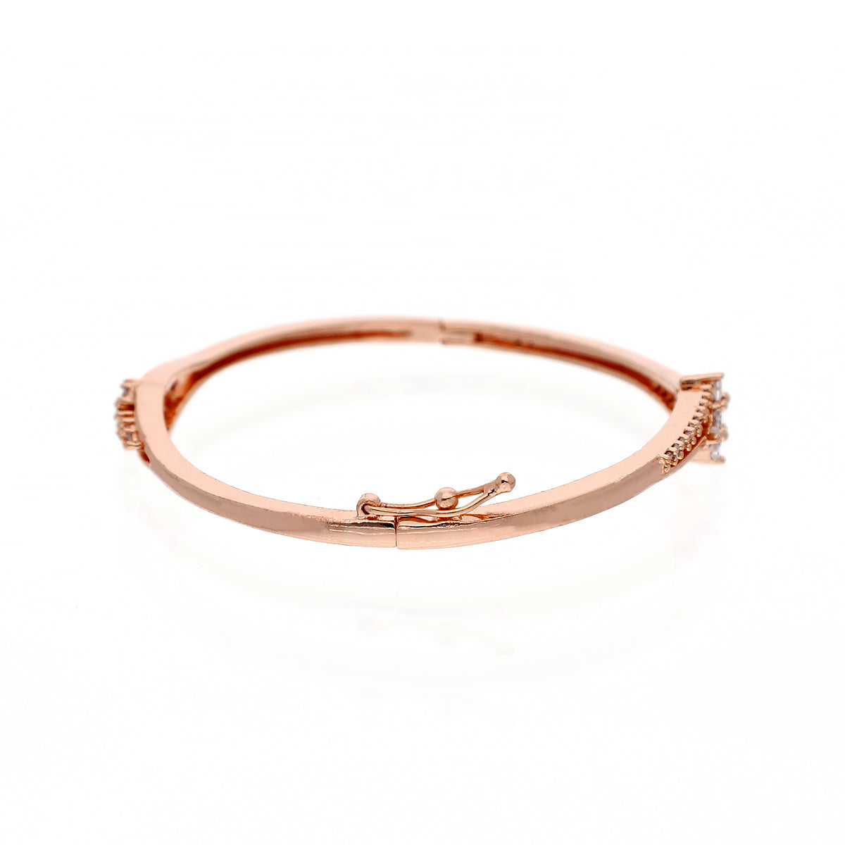 Gold Plated Classic Kada Cubic Zirconia Bracelet