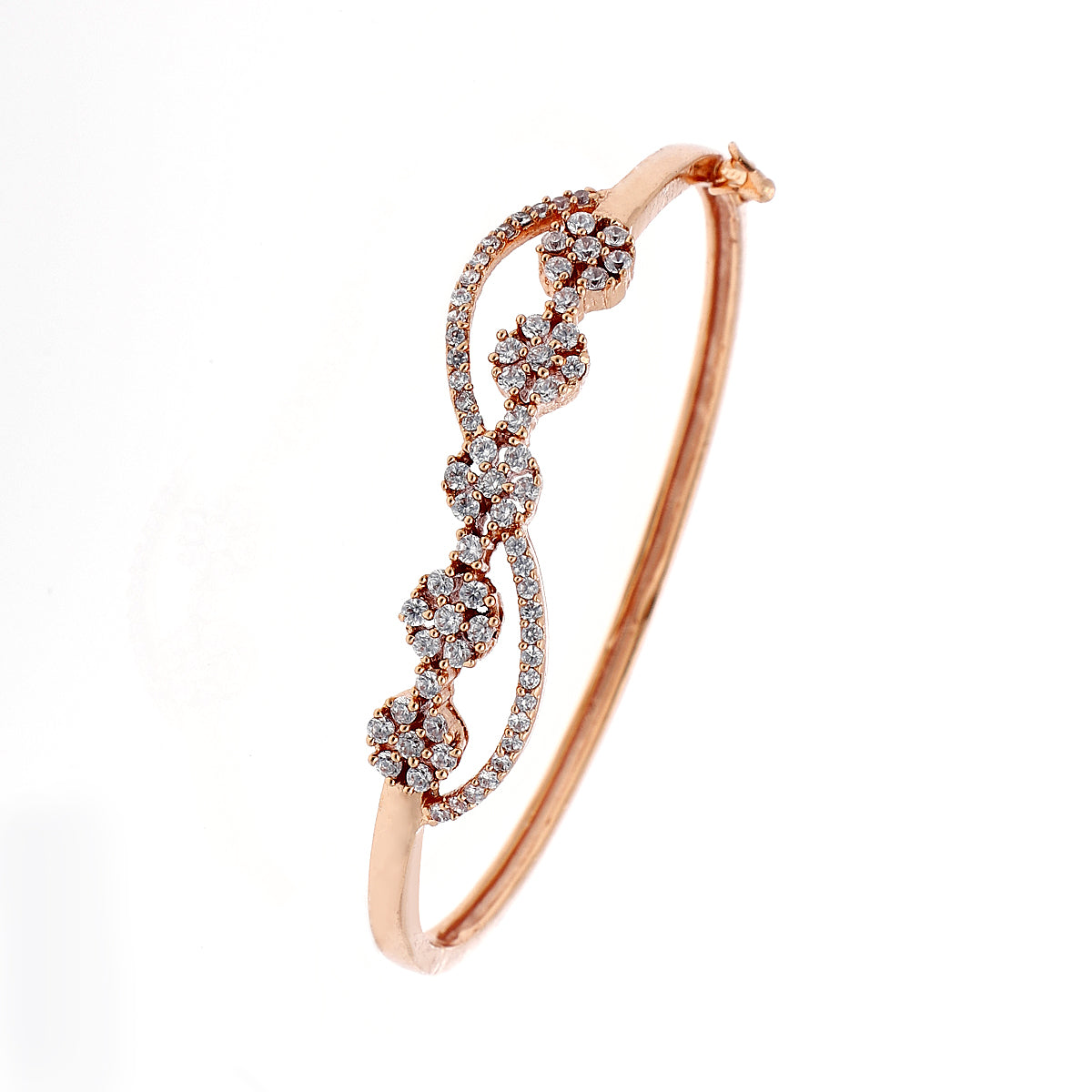 Gold Plated Crystal Floral Bracelet