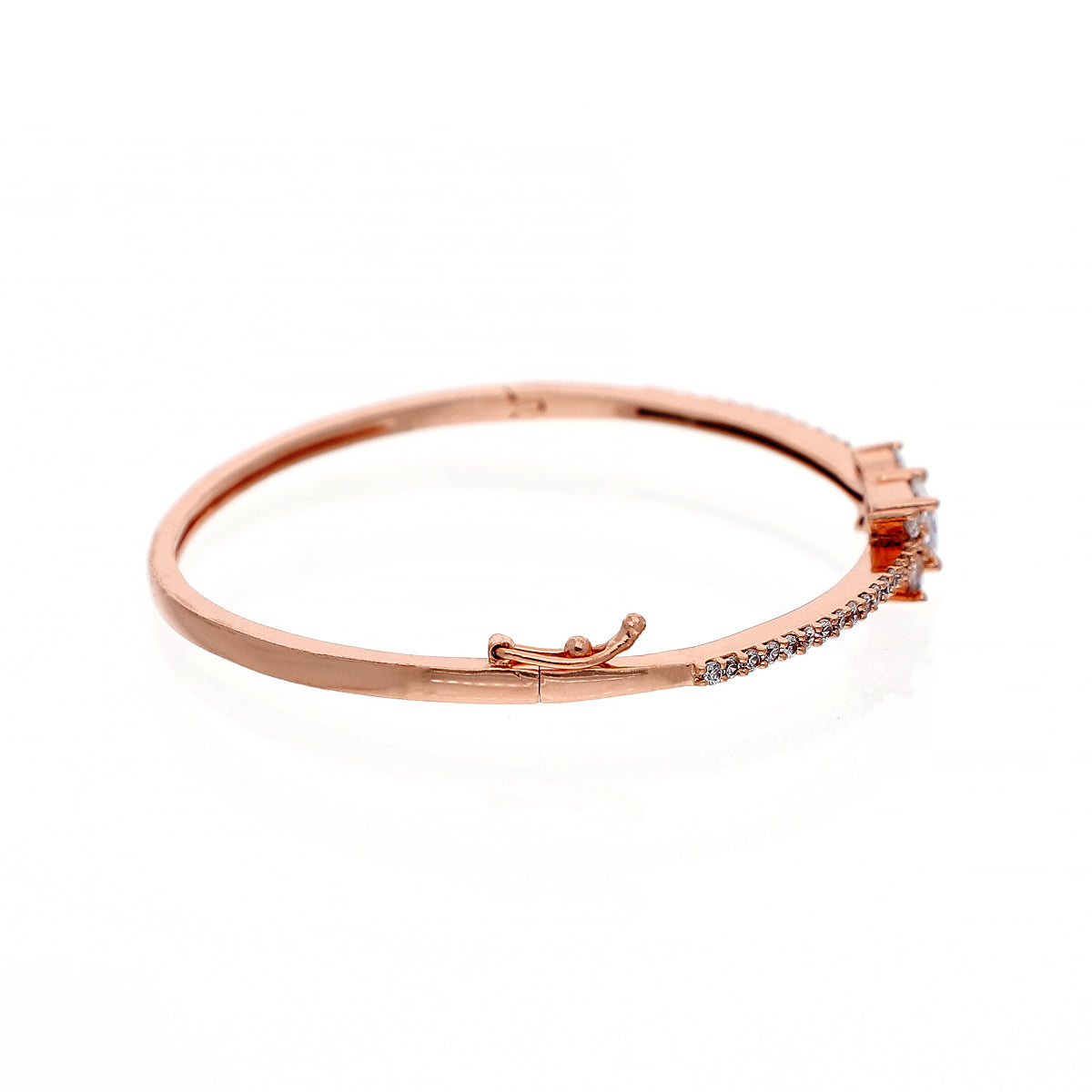 Gold Plated Dainty Kada Cubic Zirconia Bracelet