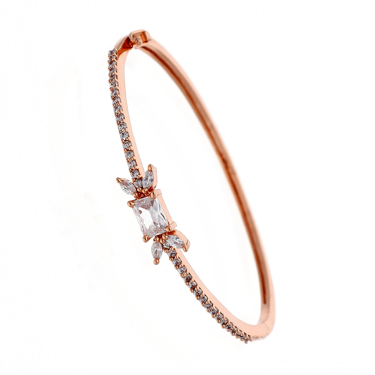 Gold Plated Dainty Kada Cubic Zirconia Bracelet