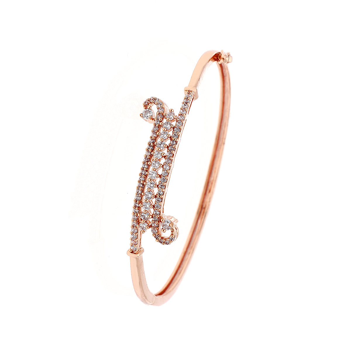 Gold Plated Pretty Kada Cubic Zirconia Bracelet