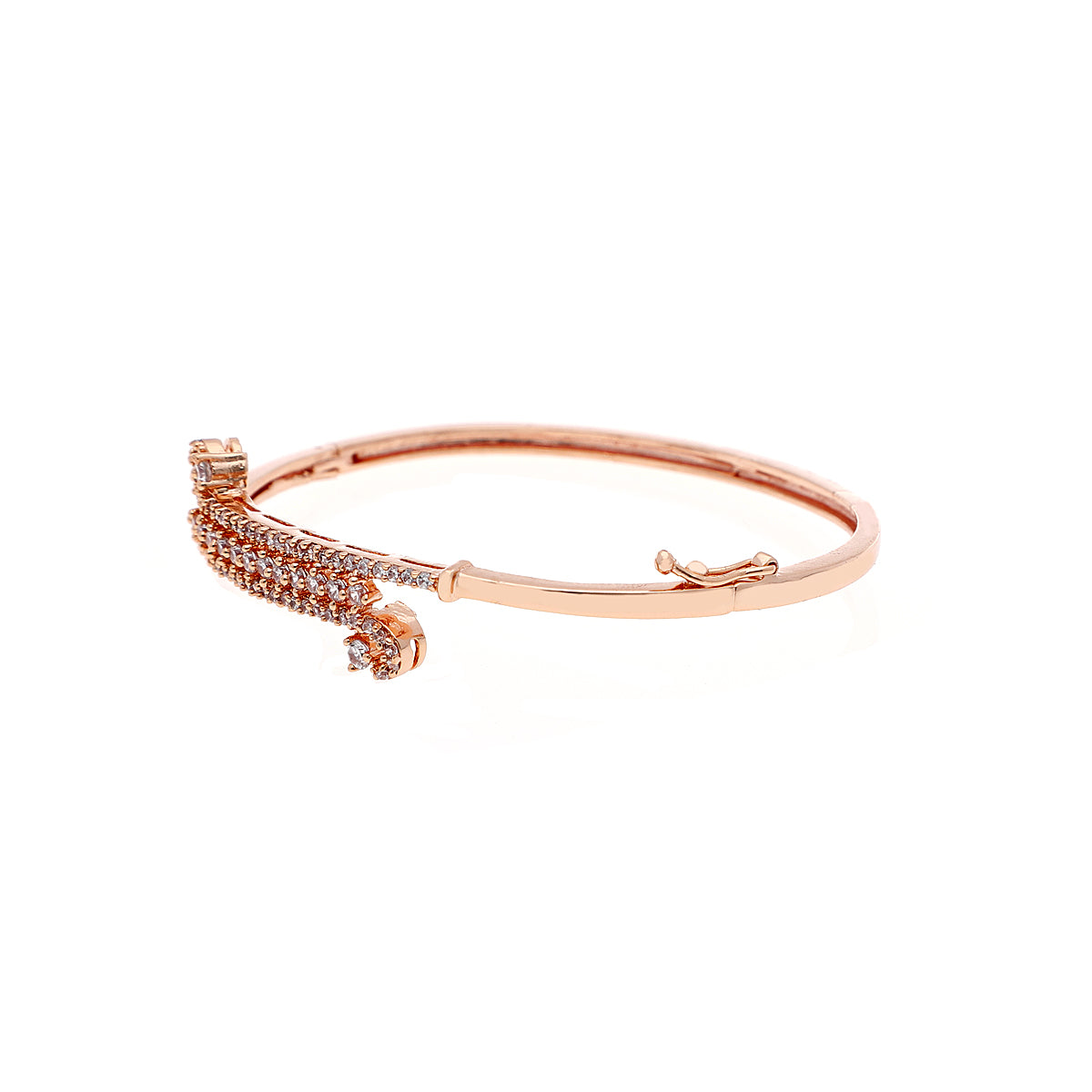 Gold Plated Pretty Kada Cubic Zirconia Bracelet