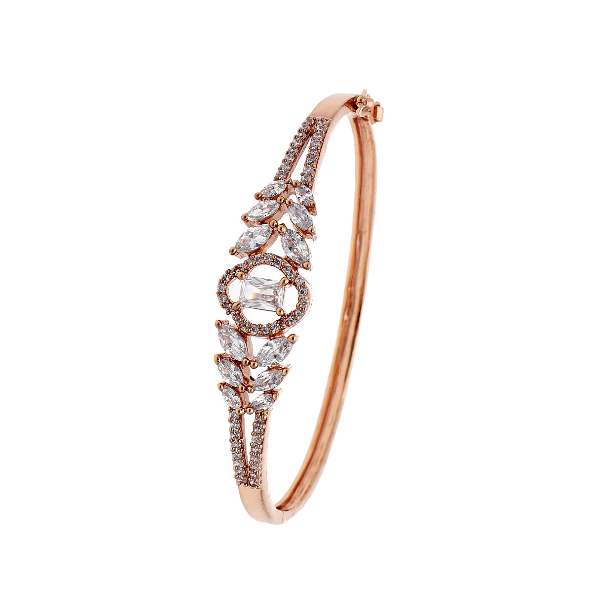Gold Plated Classic Kada Cubic Zirconia Bracelet