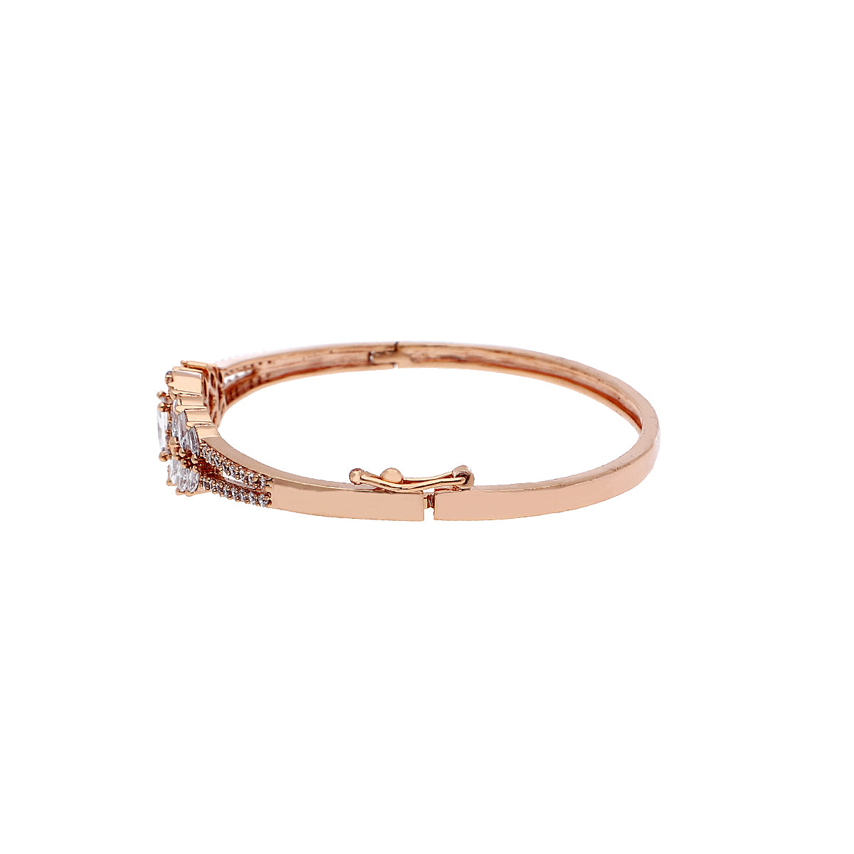 Gold Plated Classic Kada Cubic Zirconia Bracelet