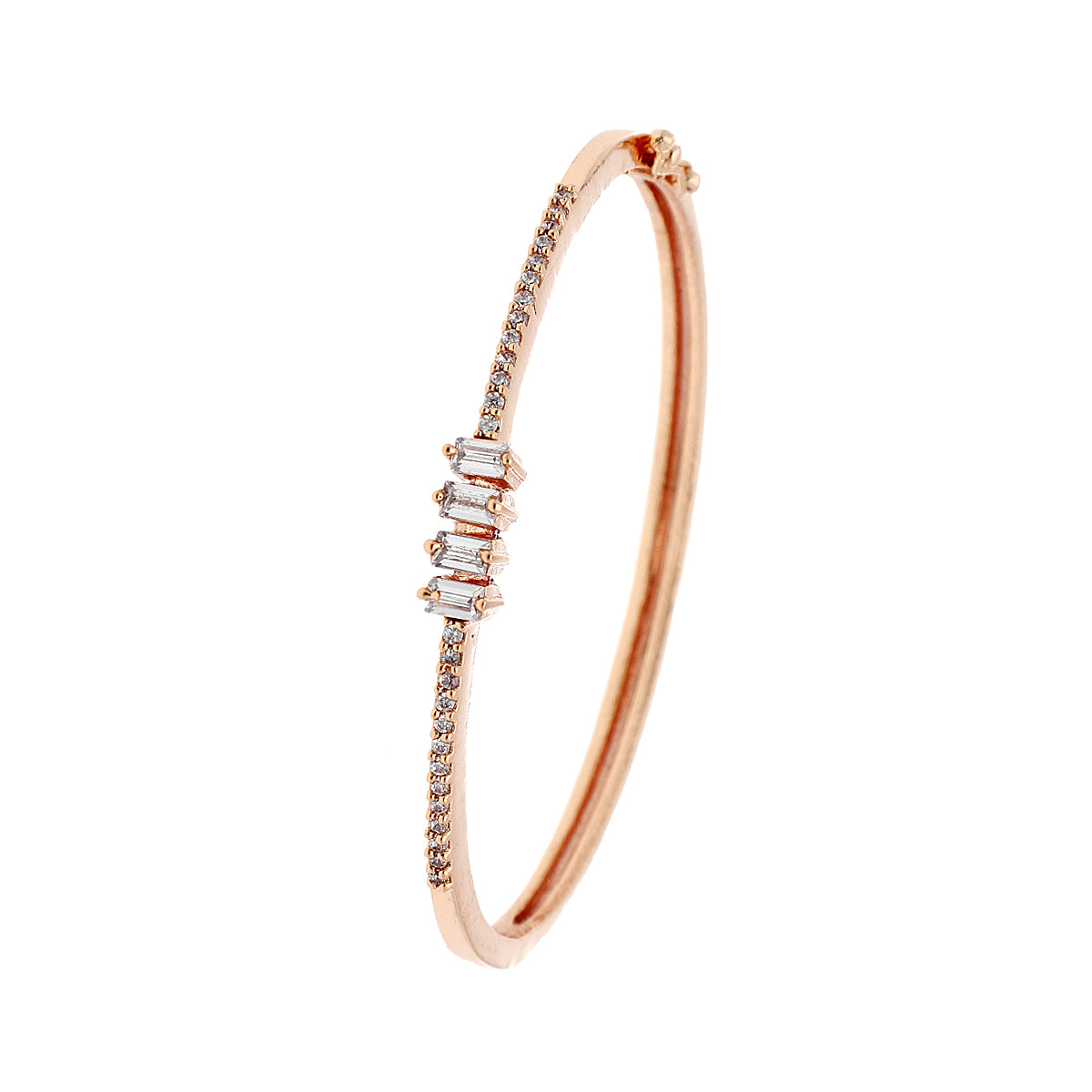 Gold Plated Dainty Kada Cubic Zirconia Bracelet