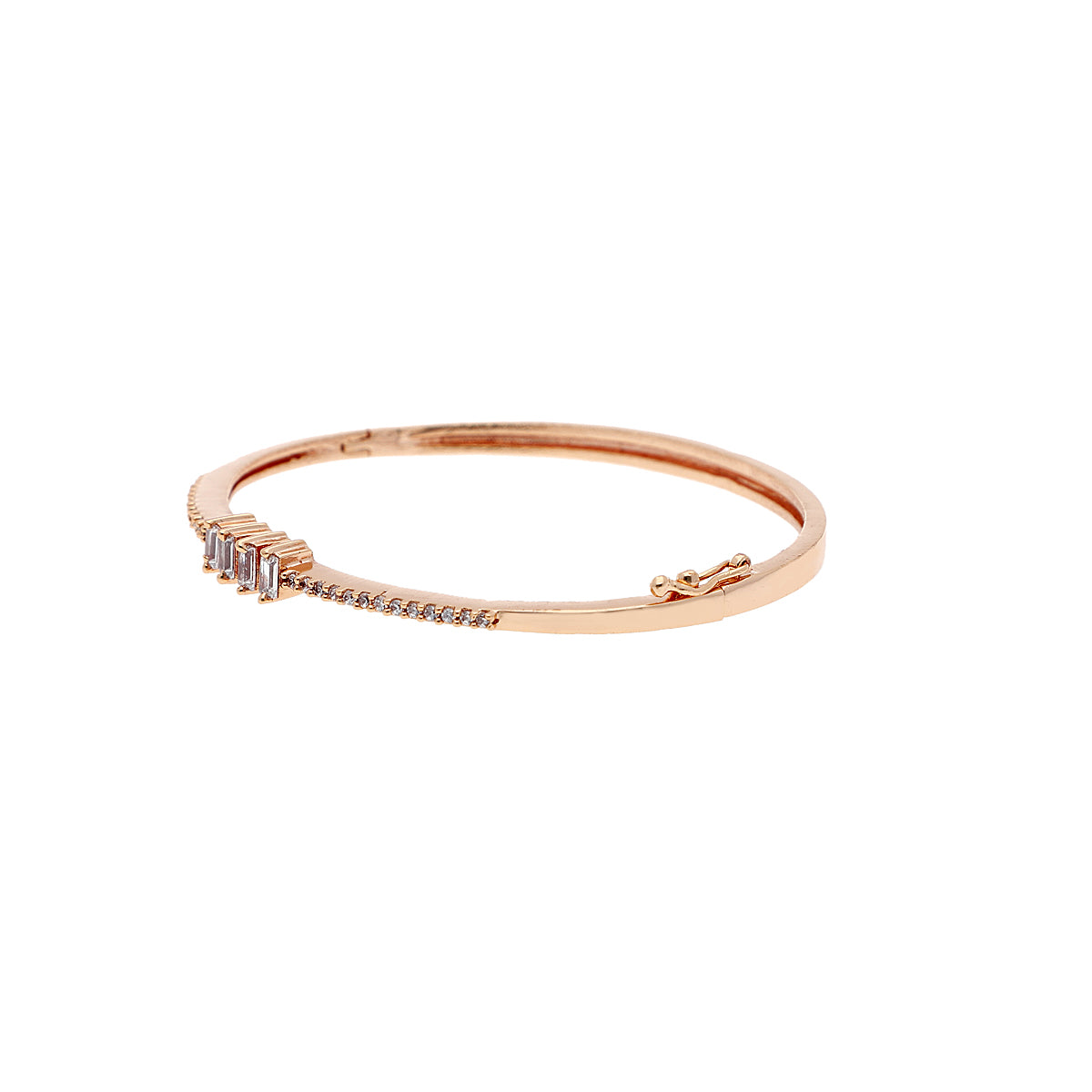 Gold Plated Dainty Kada Cubic Zirconia Bracelet