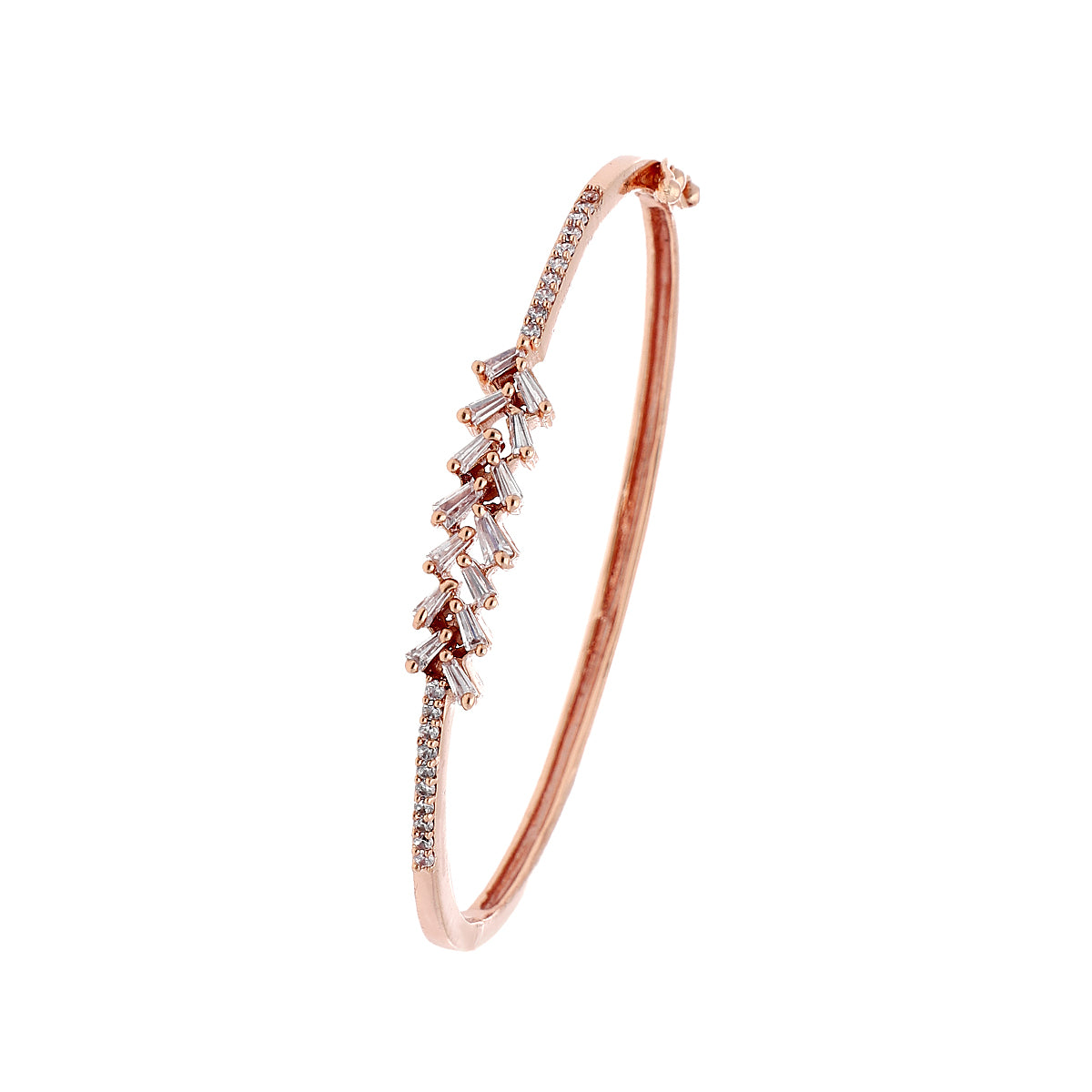 Gold Plated Chic Kada Cubic Zirconia Bracelet