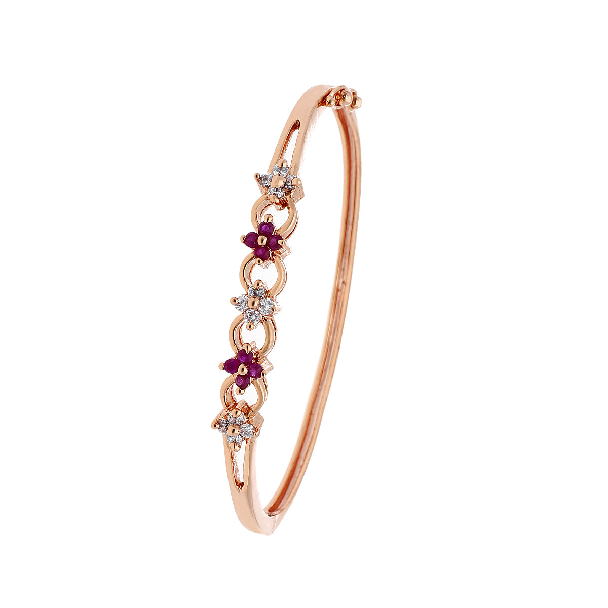 Gold Plated Delicate Kada Cubic Zirconia Bracelet