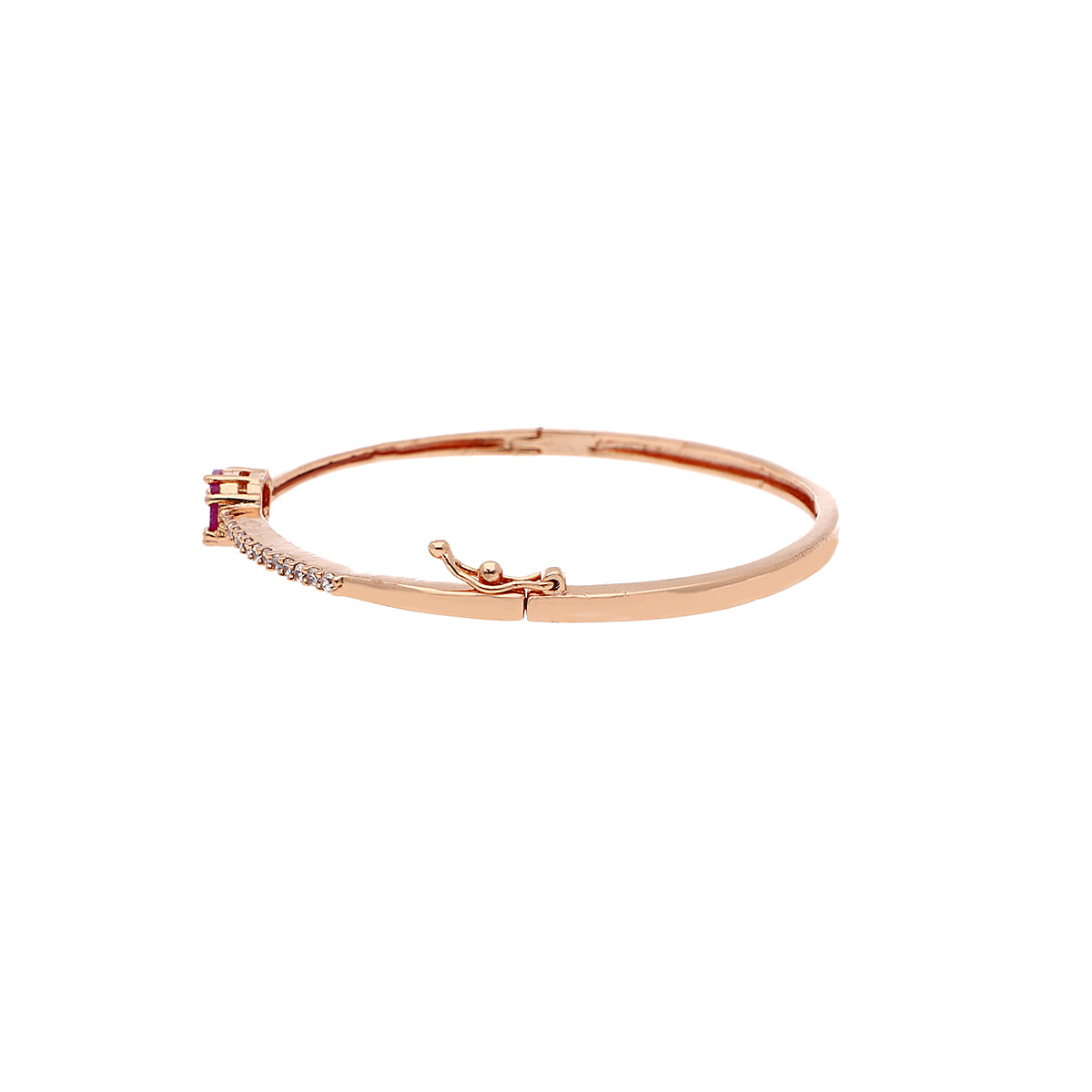 Gold Plated Statement Kada Cubic Zirconia Bracelet
