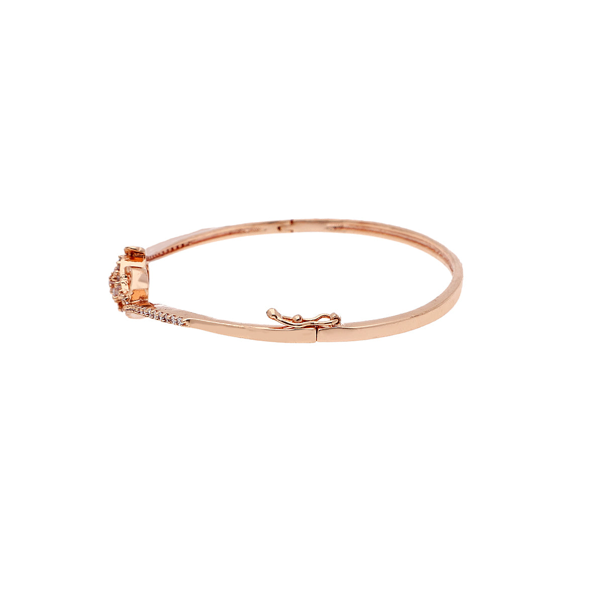 Gold Plated Modern Kada Cubic Zirconia Bracelet