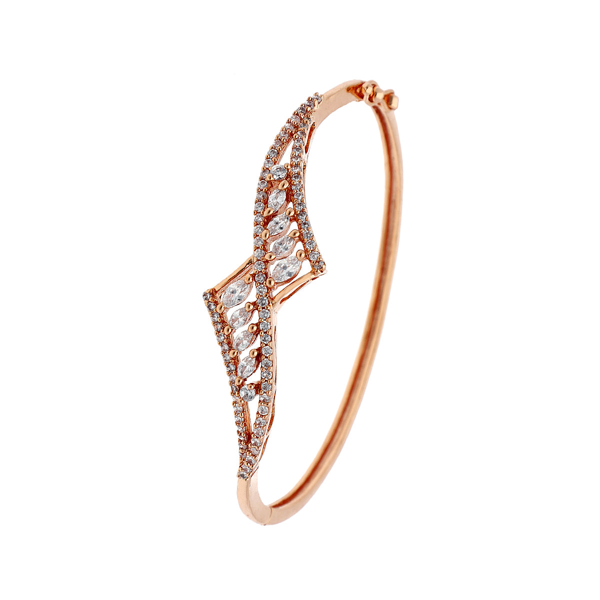 Gold Plated Festive Kada Cubic Zirconia Bracelet
