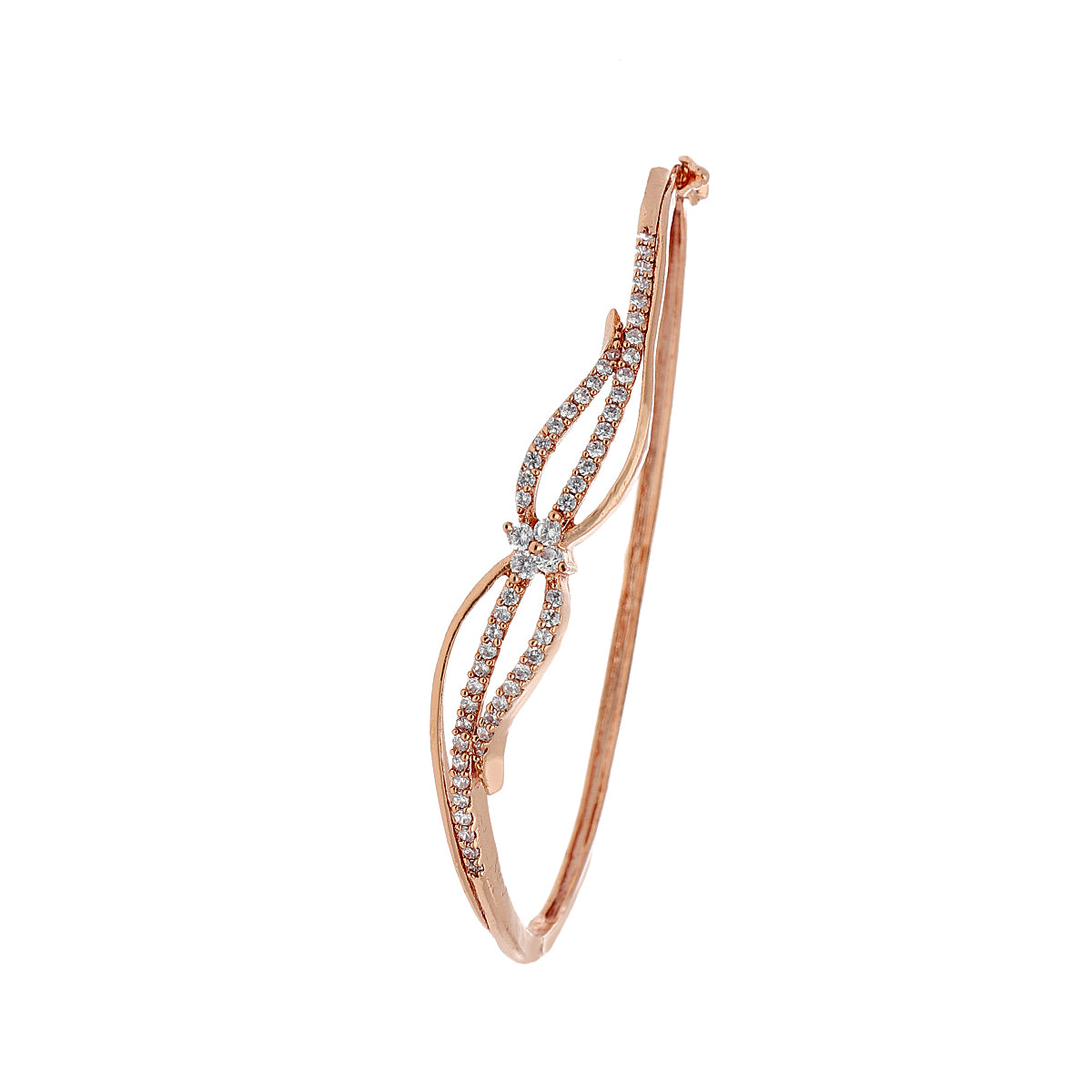 Gold Plated Classic Kada Cubic Zirconia Bracelet