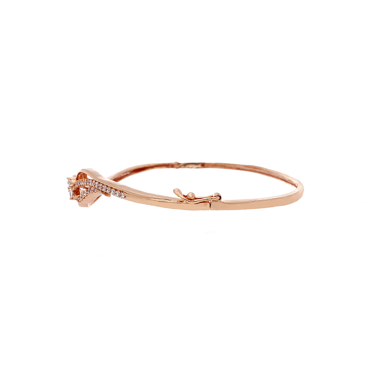 Gold Plated Classic Kada Cubic Zirconia Bracelet