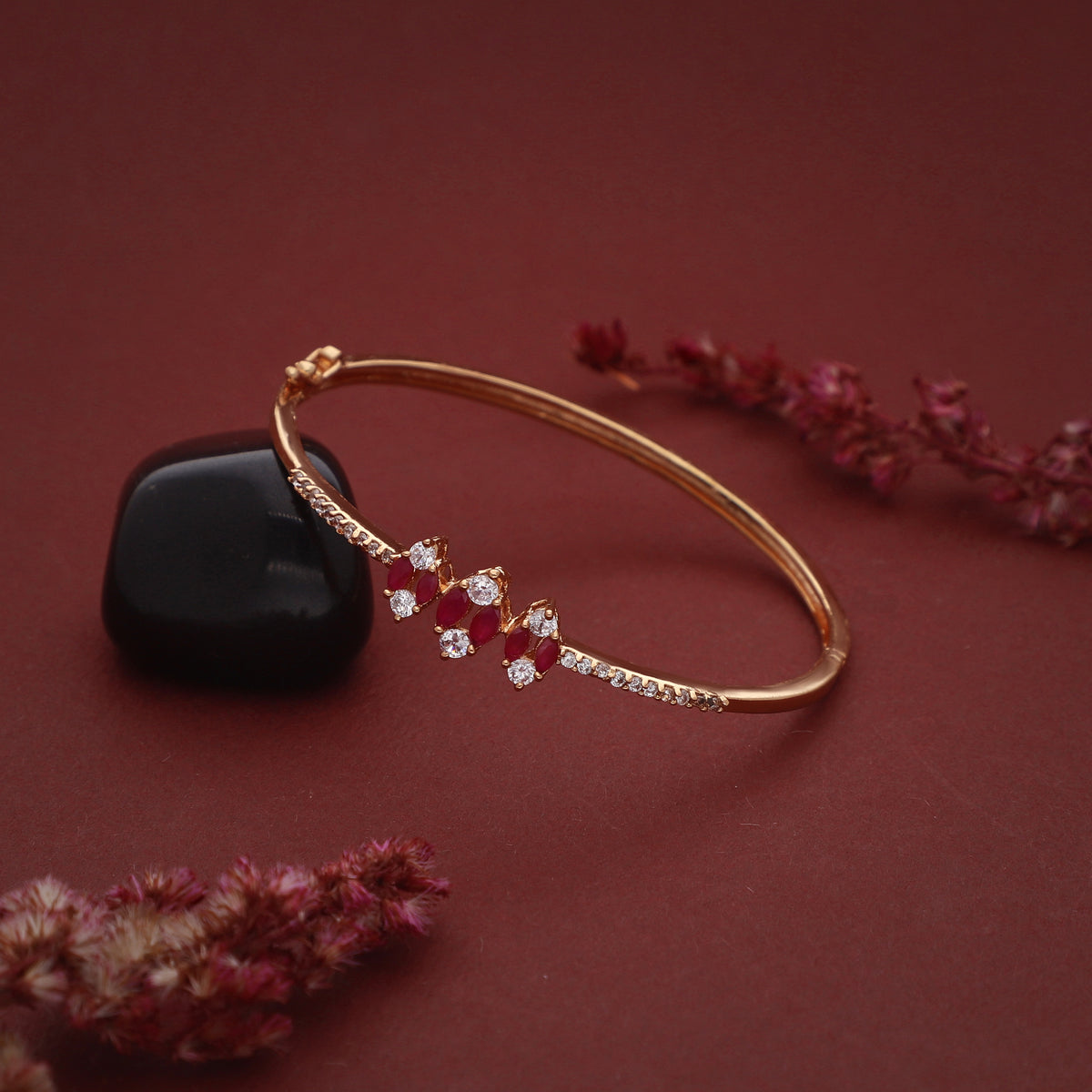 Pink Stone Flower Bracelet