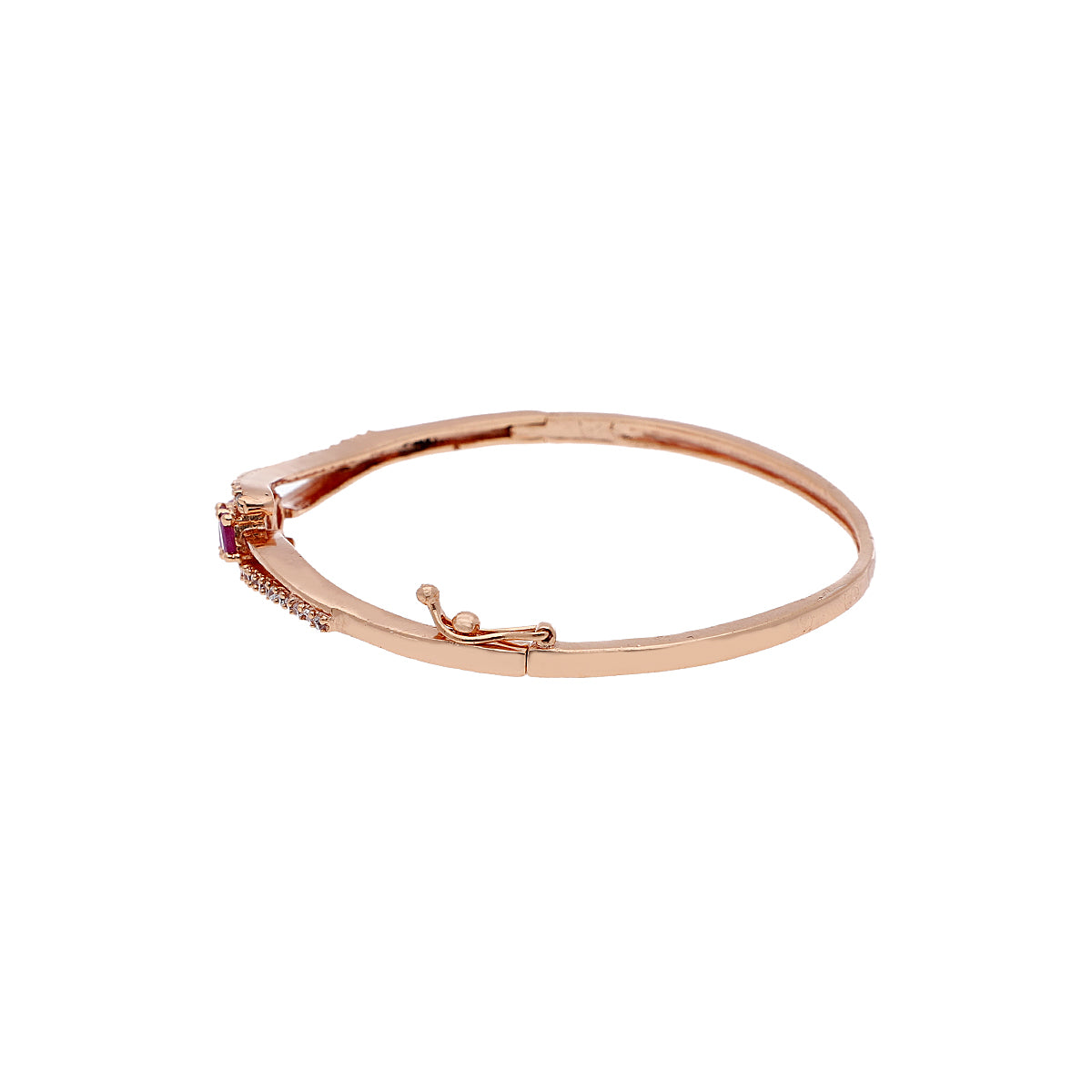 Gold Plated Modern Kada Cubic Zirconia Bracelet