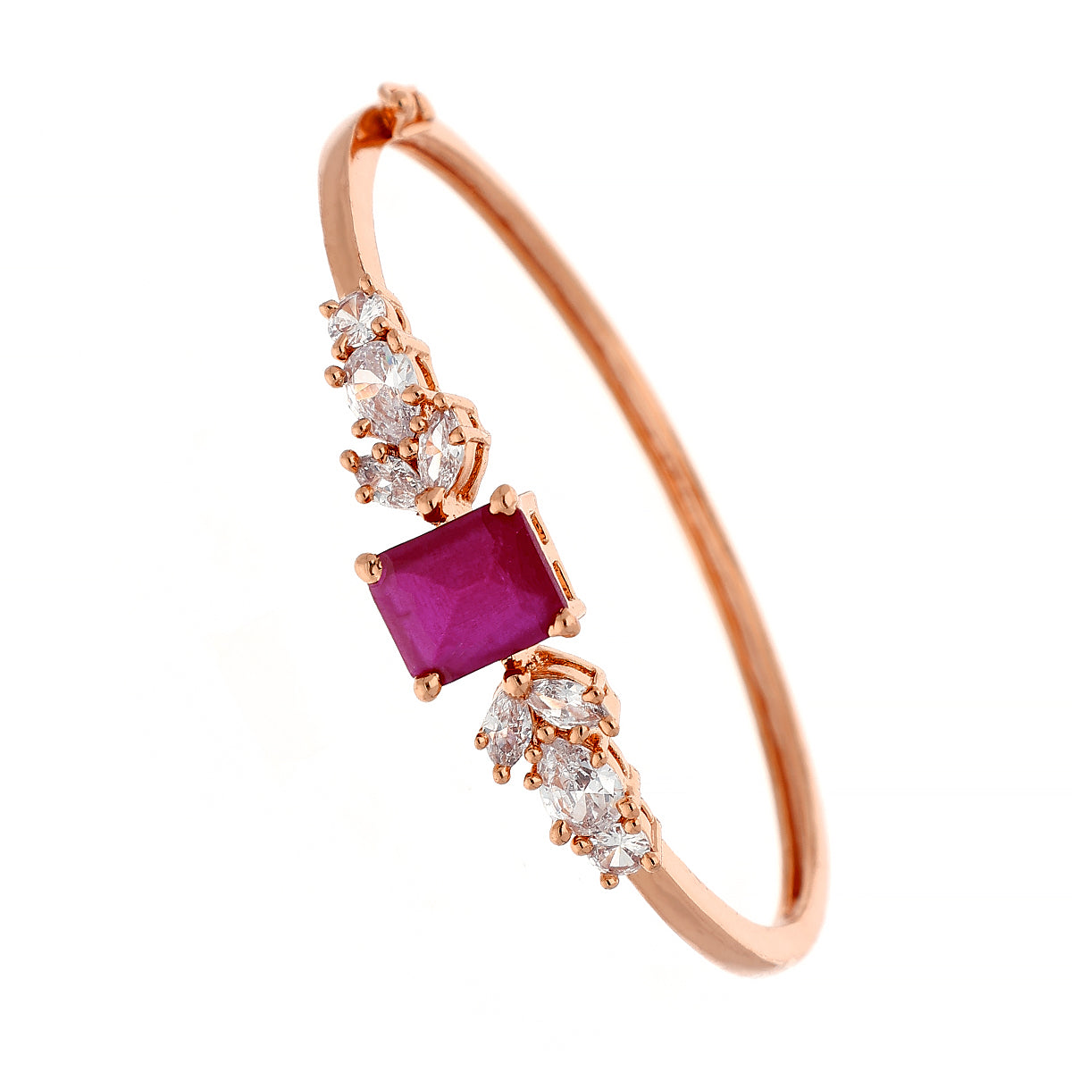 Gold Plated Festive Kada Cubic Zirconia Bracelet