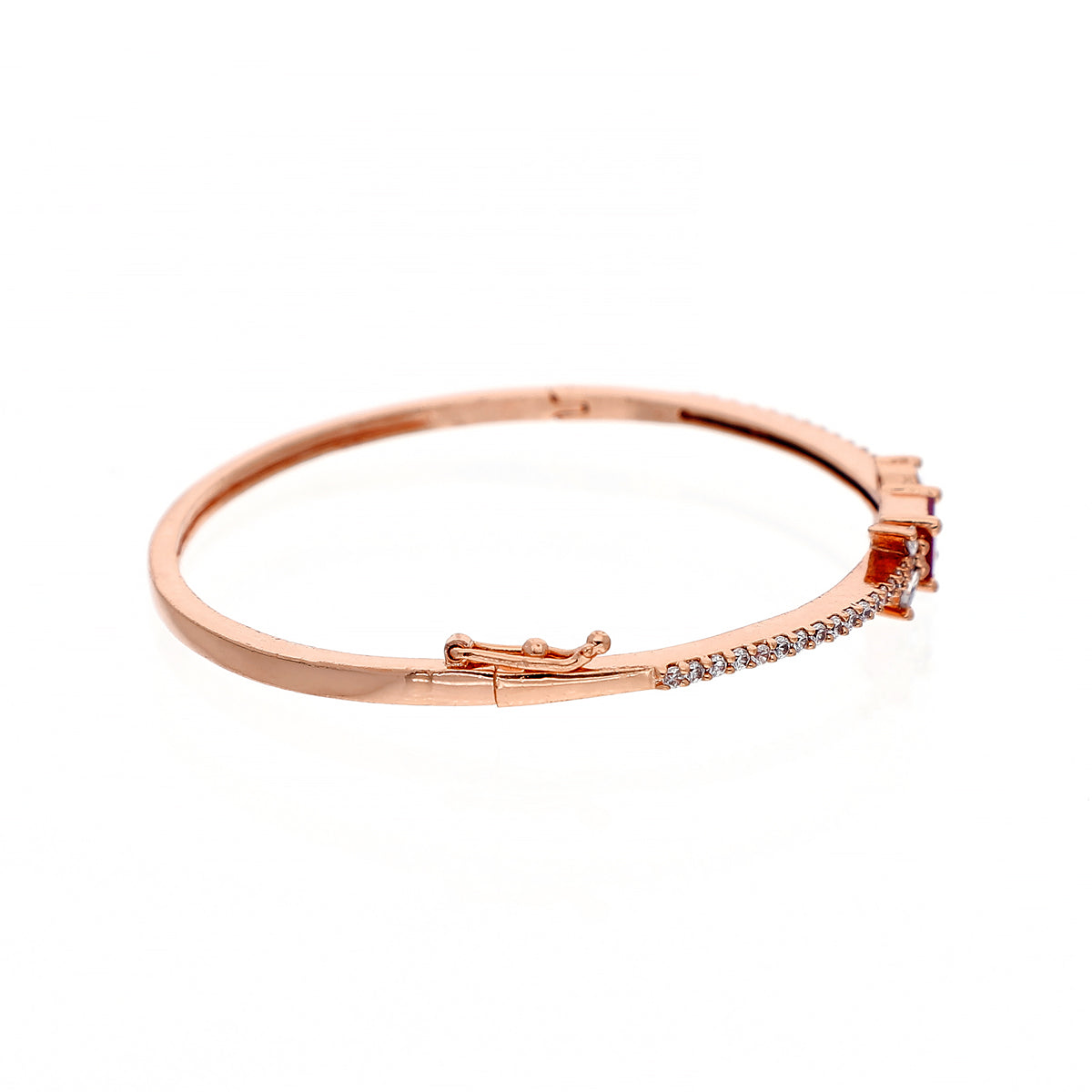Gold Plated Classic Kada Cubic Zirconia Bracelet