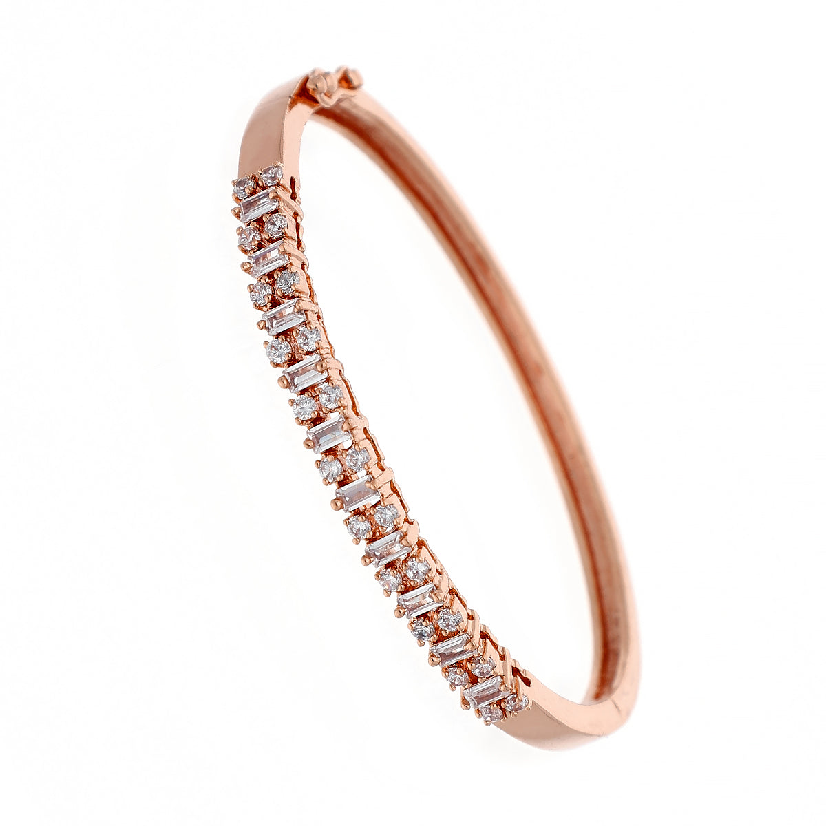 Gold Plated Dainty Kada Cubic Zirconia Bracelet