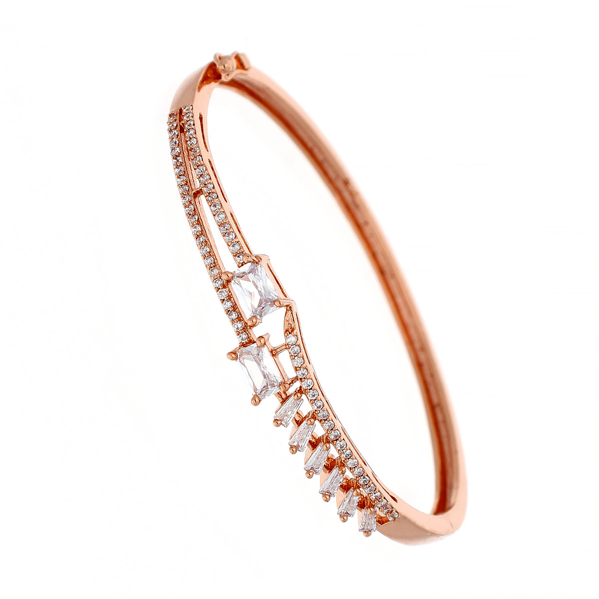 Gold Plated Pretty Kada Cubic Zirconia Bracelet