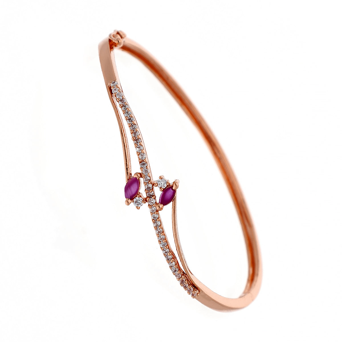 Rose Gold Plated Pink Stone Bracelet