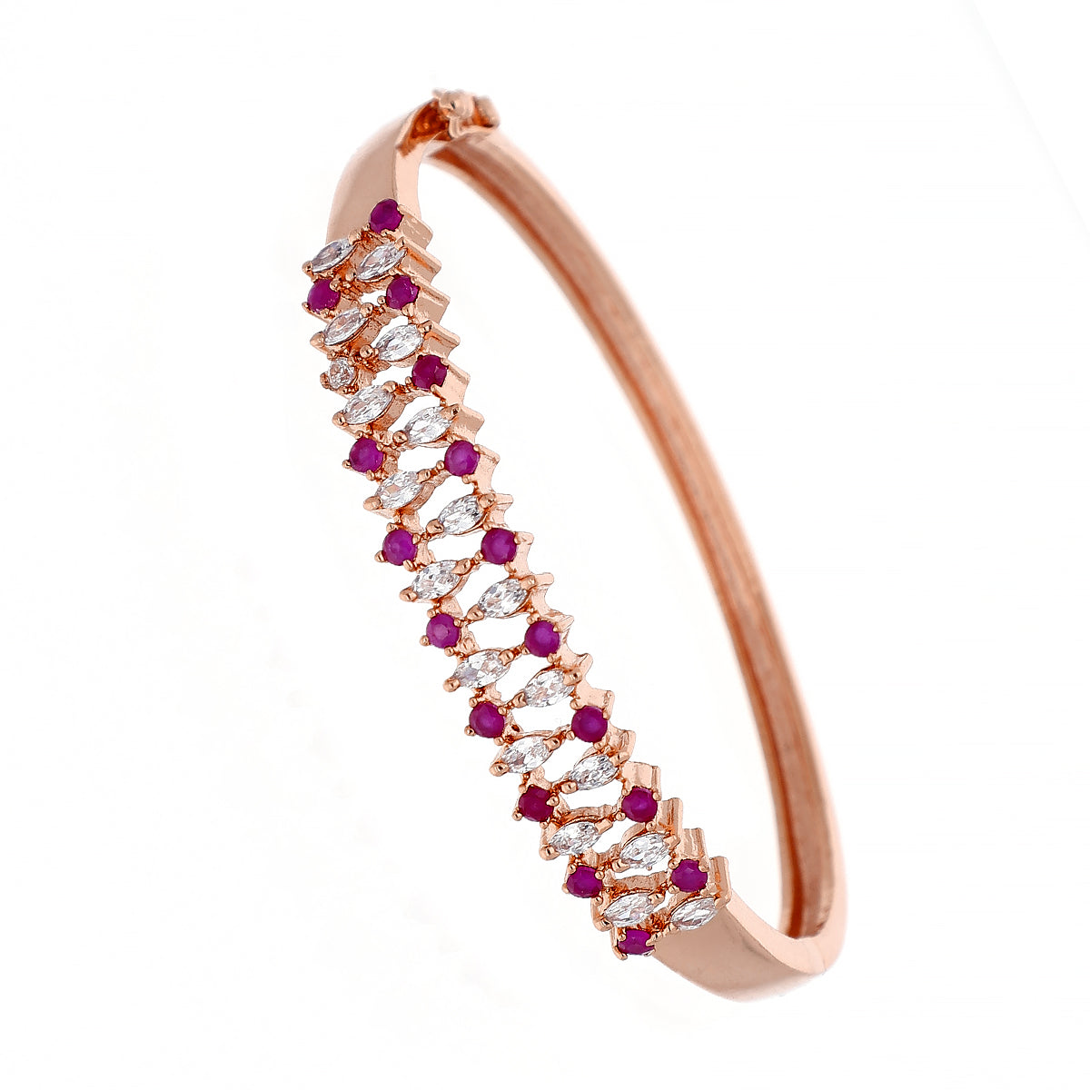 Gold Plated Chic Kada Cubic Zirconia Bracelet