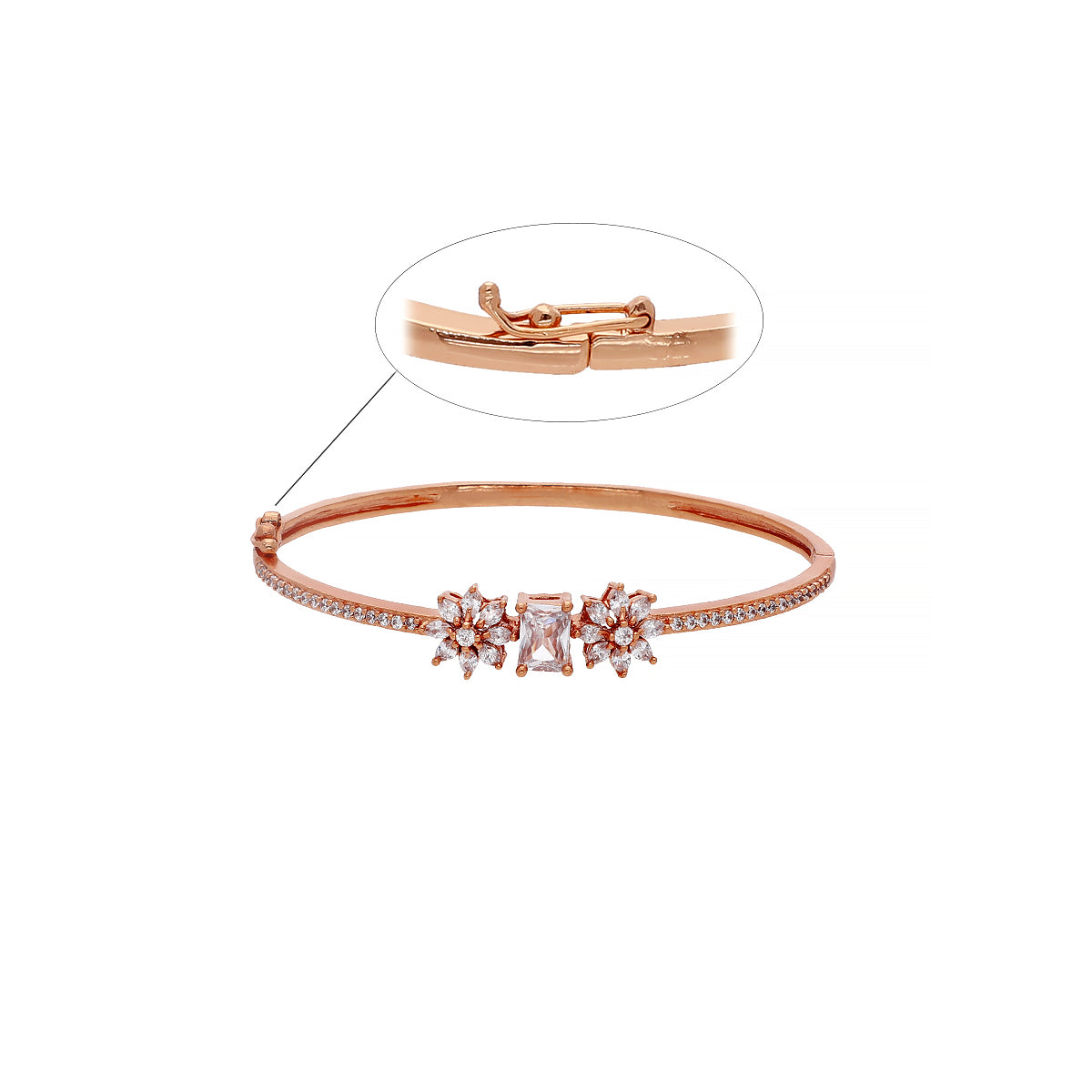 Rose Gold Plated Floral Bracelet