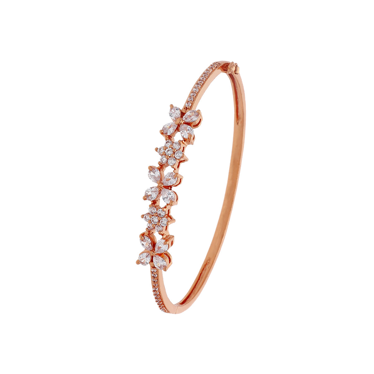 Rose Gold Plated Floral Stone Bracelet
