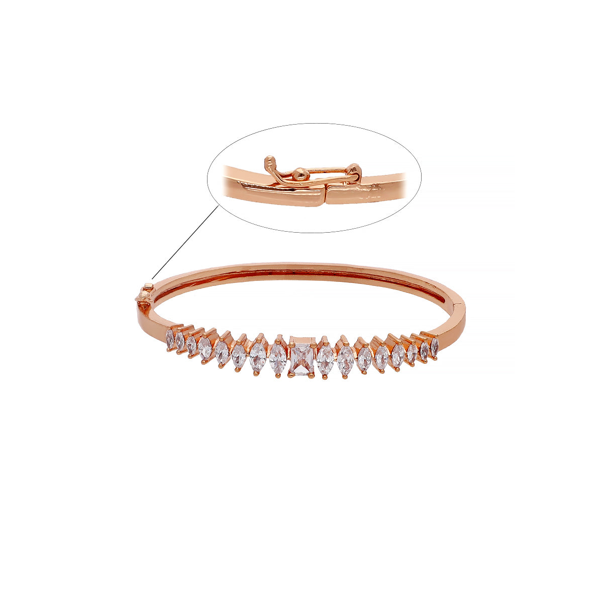 Gold Plated Festive Kada Cubic Zirconia Bracelet