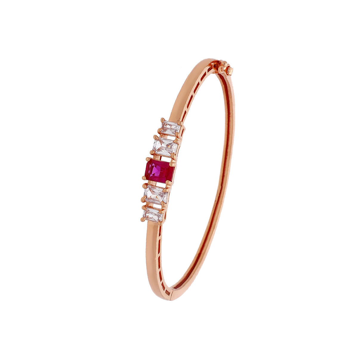 Gold Plated Classic Kada Cubic Zirconia Bracelet