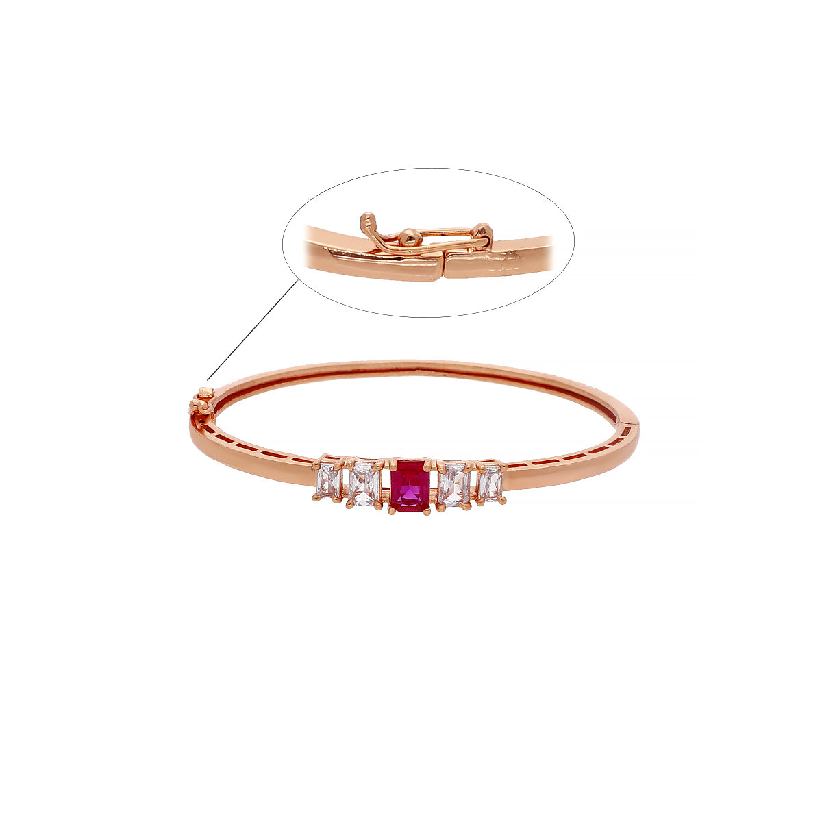 Gold Plated Classic Kada Cubic Zirconia Bracelet