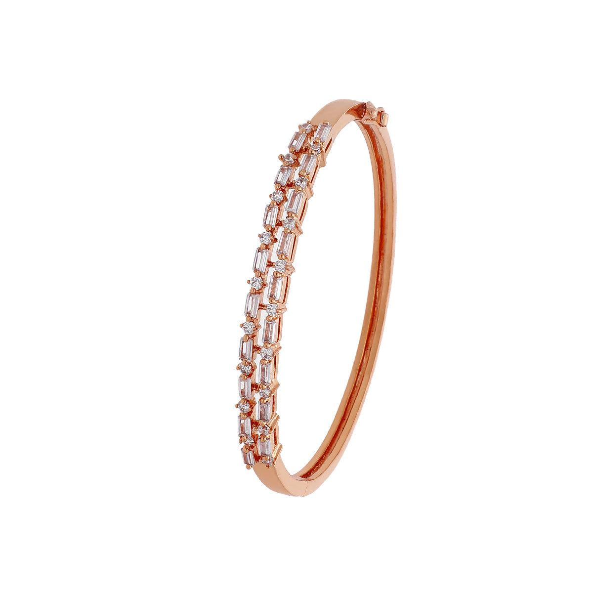 Gold Plated Dainty Kada Cubic Zirconia Bracelet