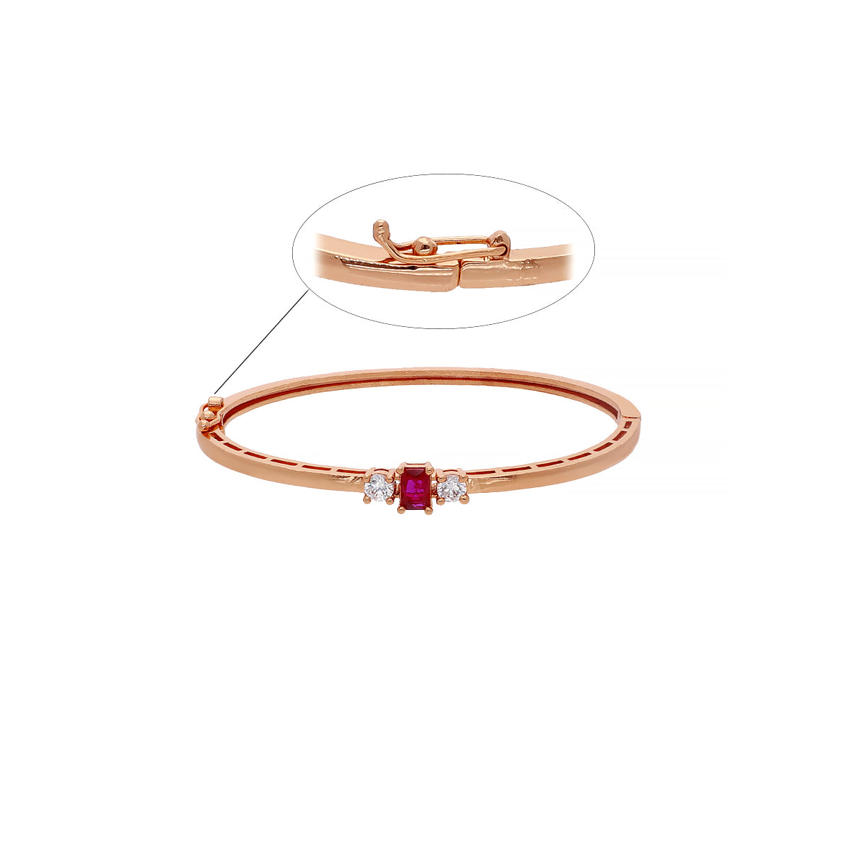 Gold Plated Pretty Kada Cubic Zirconia Bracelet
